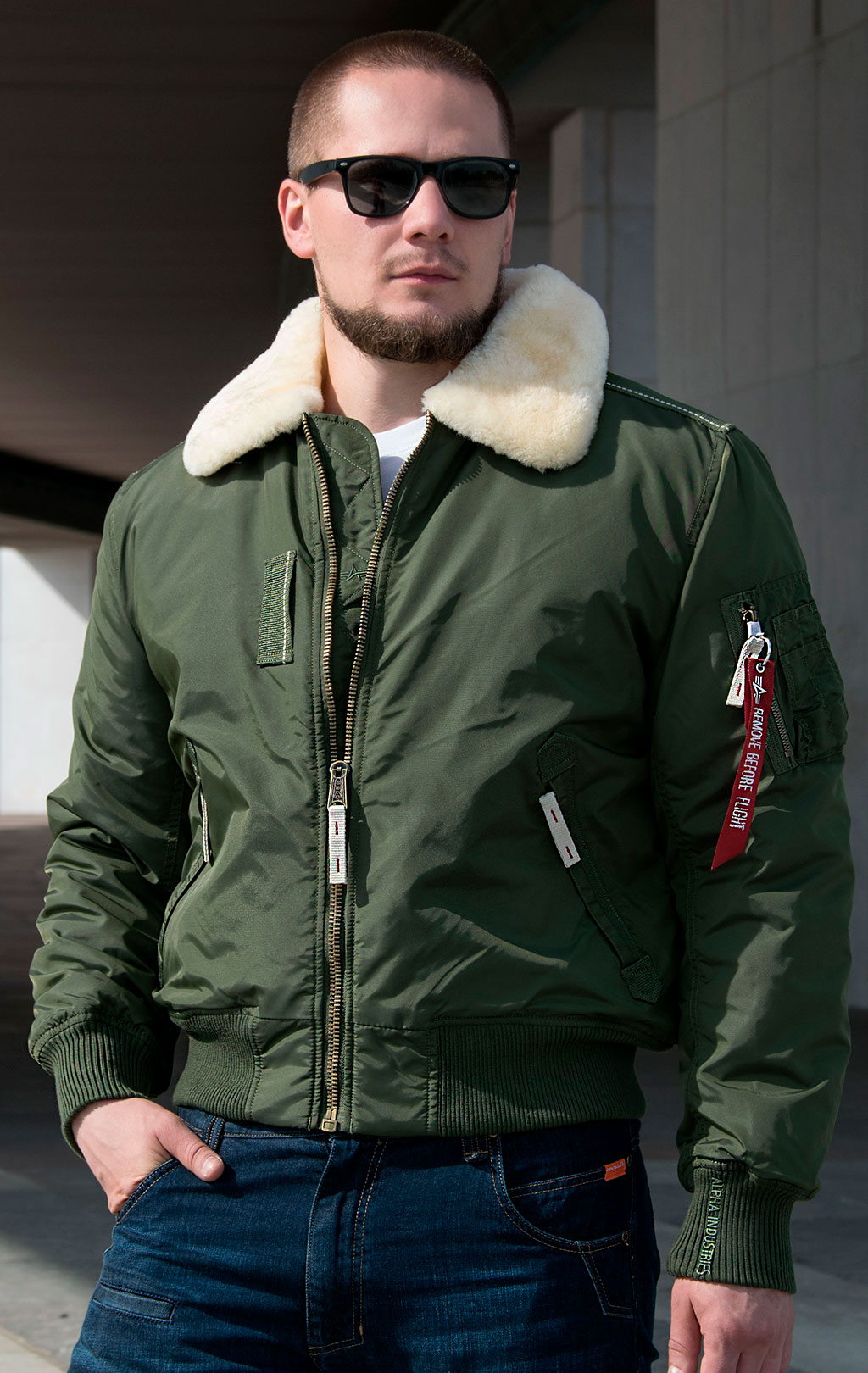 Куртка-пилот ALPHA INDUSTRIES INJECTOR-III dark green 