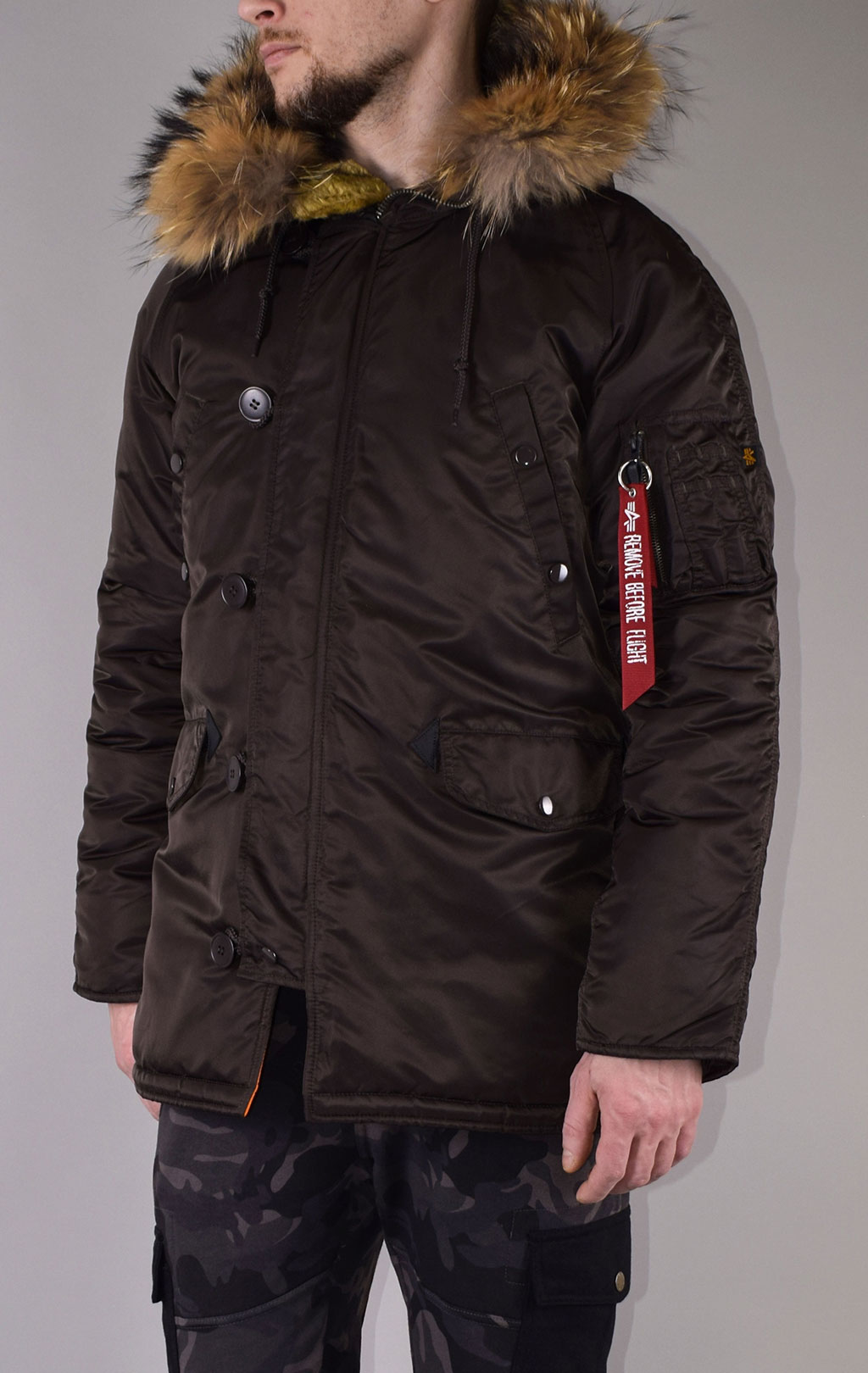 Аляска ALPHA INDUSTRIES VF 59 big size N-3B натур. мех deep brown 