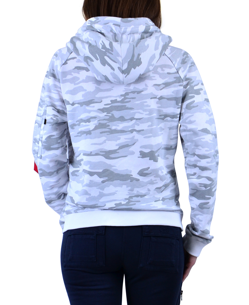 Женская толстовка ALPHA INDUSTRIES X-FIT HOODY white camo 