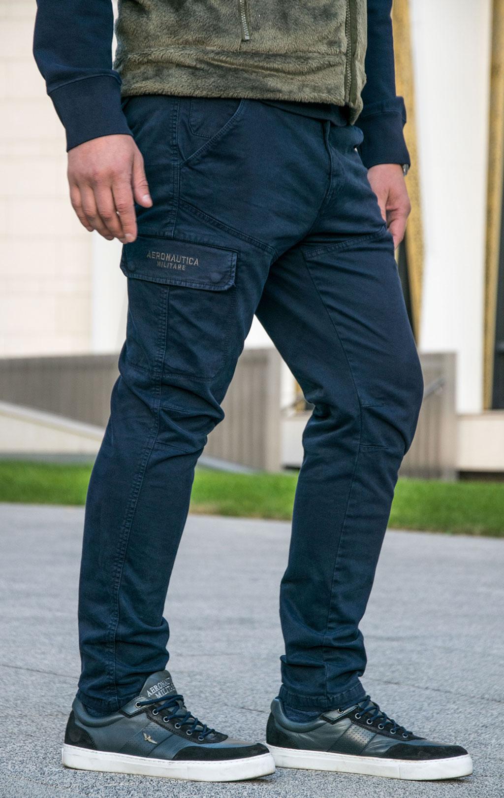 Брюки-карго AERONAUTICA MILITARE big size плотные FW 23/24/AL dark blue (PA 1561) 