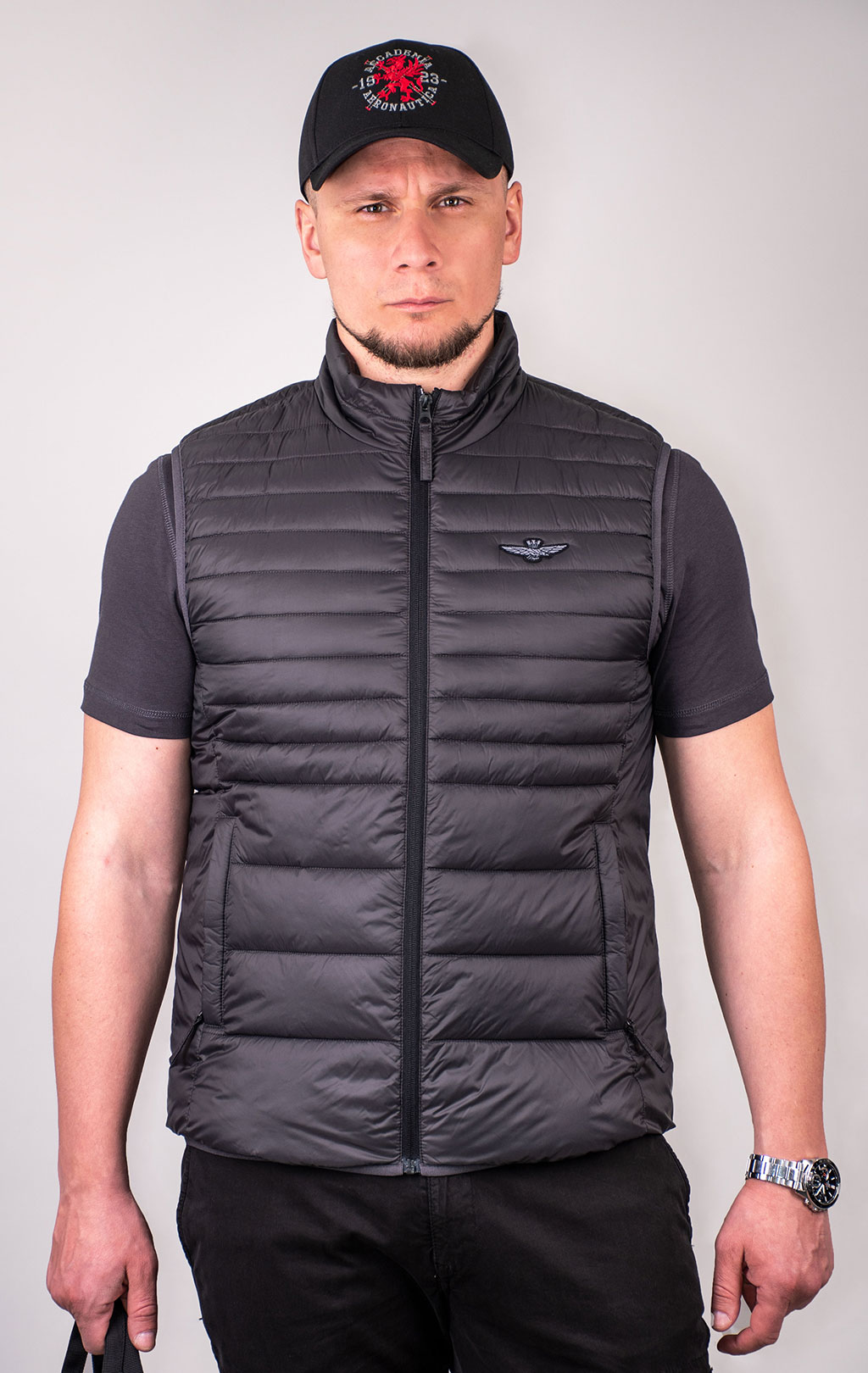 Жилет AERONAUTICA MILITARE SS 24 m/CN anthracite grey (AB 2143) 