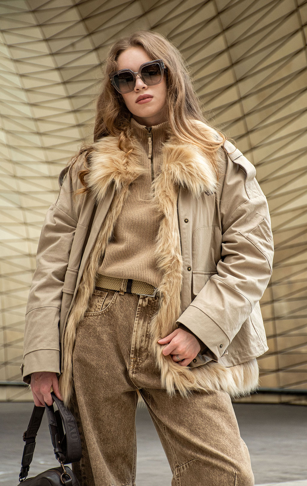 Женская куртка меховая AERONAUTICA MILITARE FW 26/27/CN silver mink (AB 3055) 