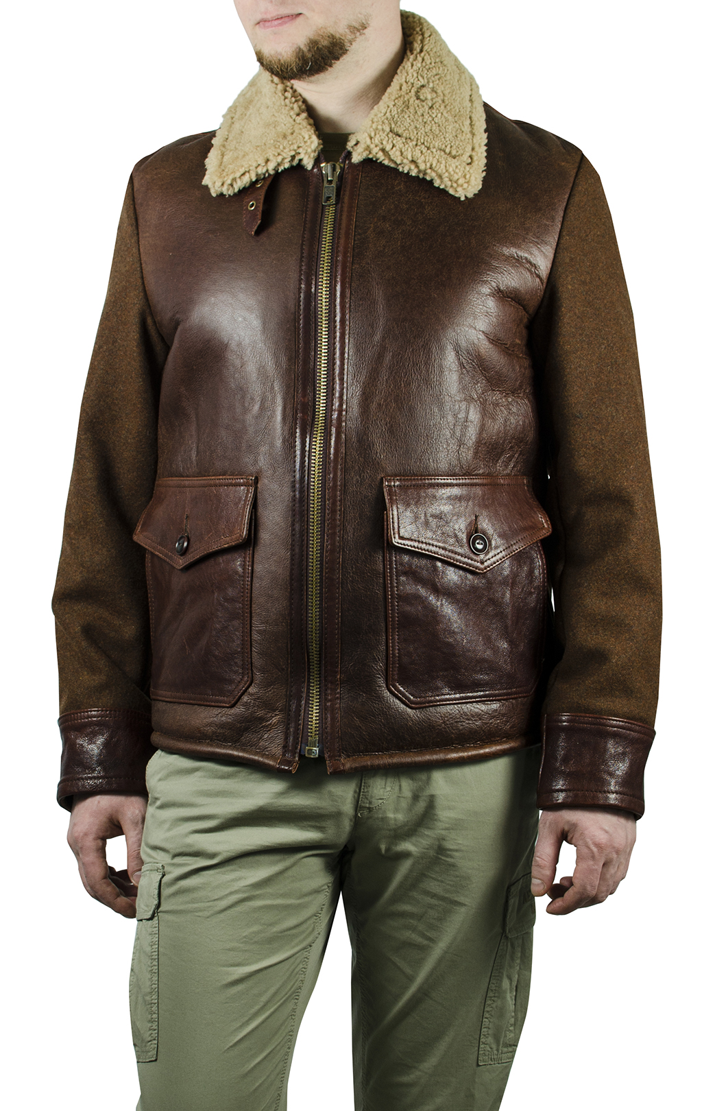 Куртка-пилот SCHOTT NYC Multi Media FLIGHT JCT 27 овчина brown (284) 