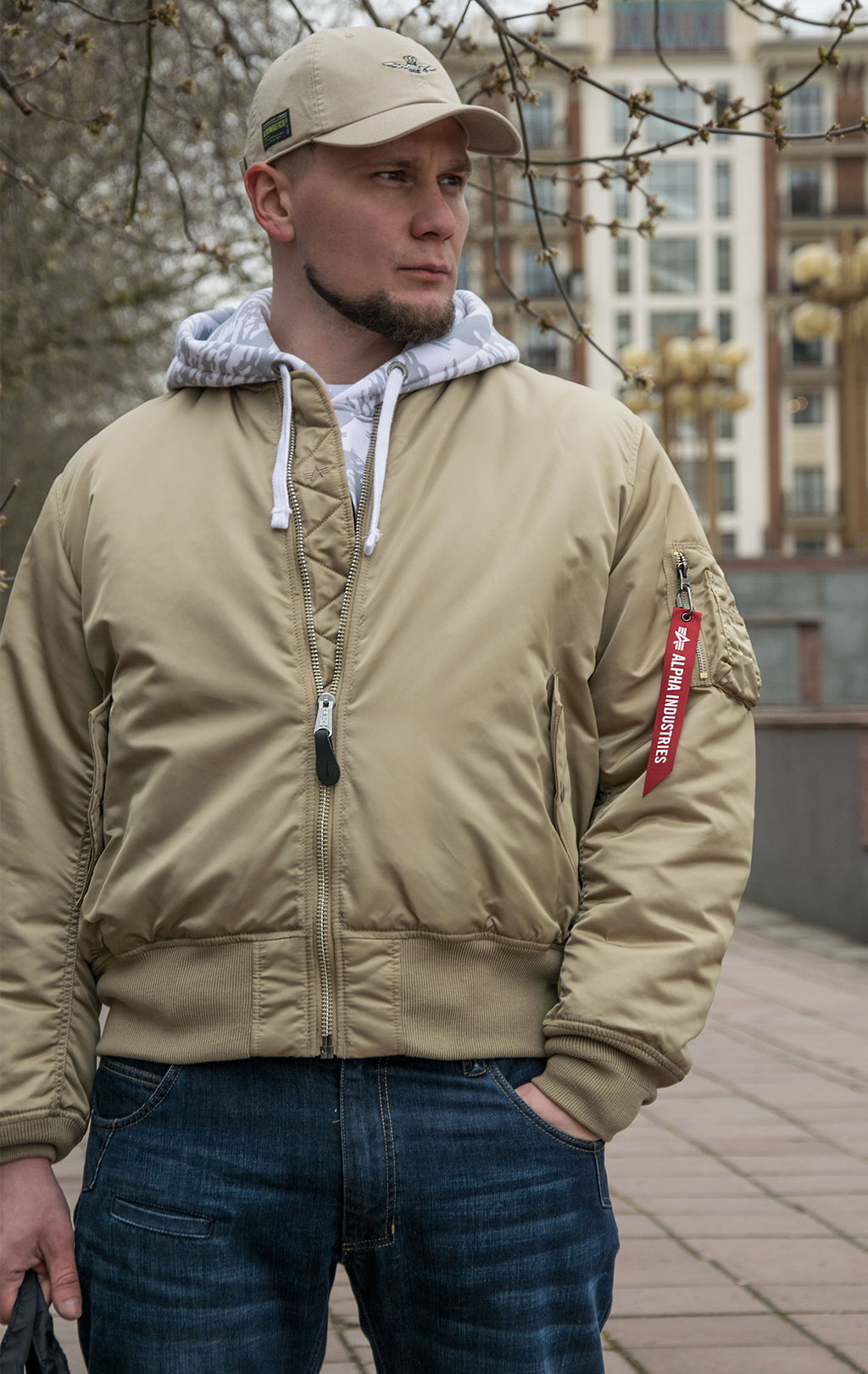 Бомбер ALPHA INDUSTRIES ORIGINAL FIT MA-1 SS 22 m vintage khaki 