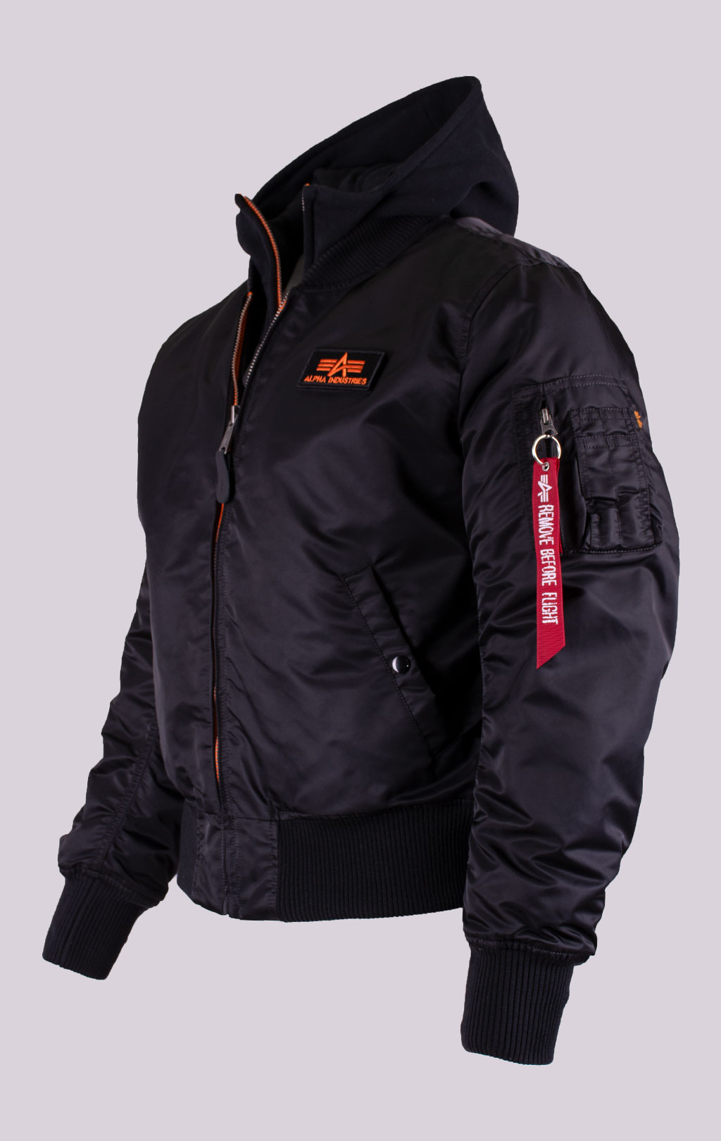 Куртка-бомбер лётная ALPHA INDUSTRIES MA-1 D-Tec SE black/orange 