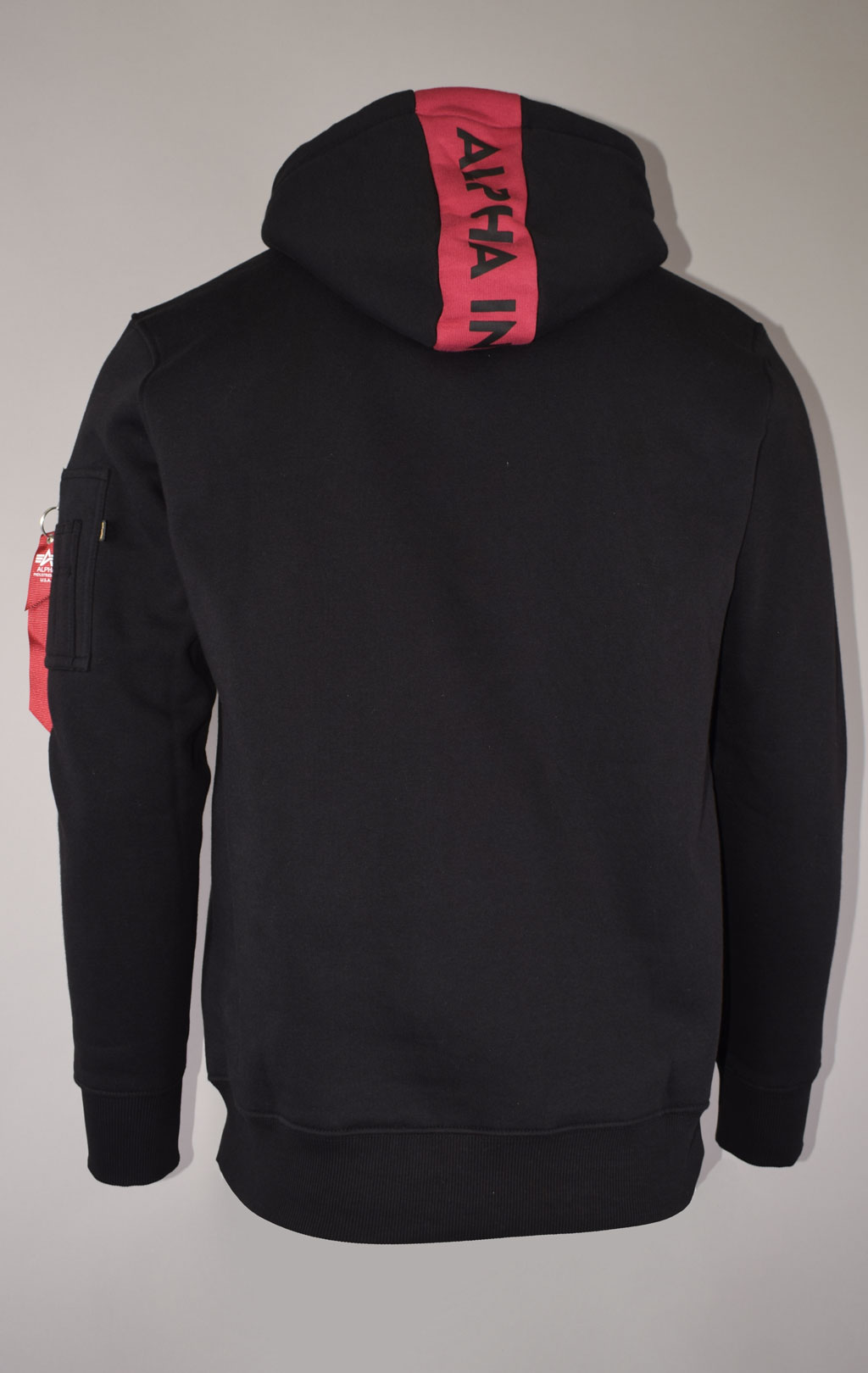 Толстовка ALPHA INDUSTRIES RED STRIPE HOODY black 