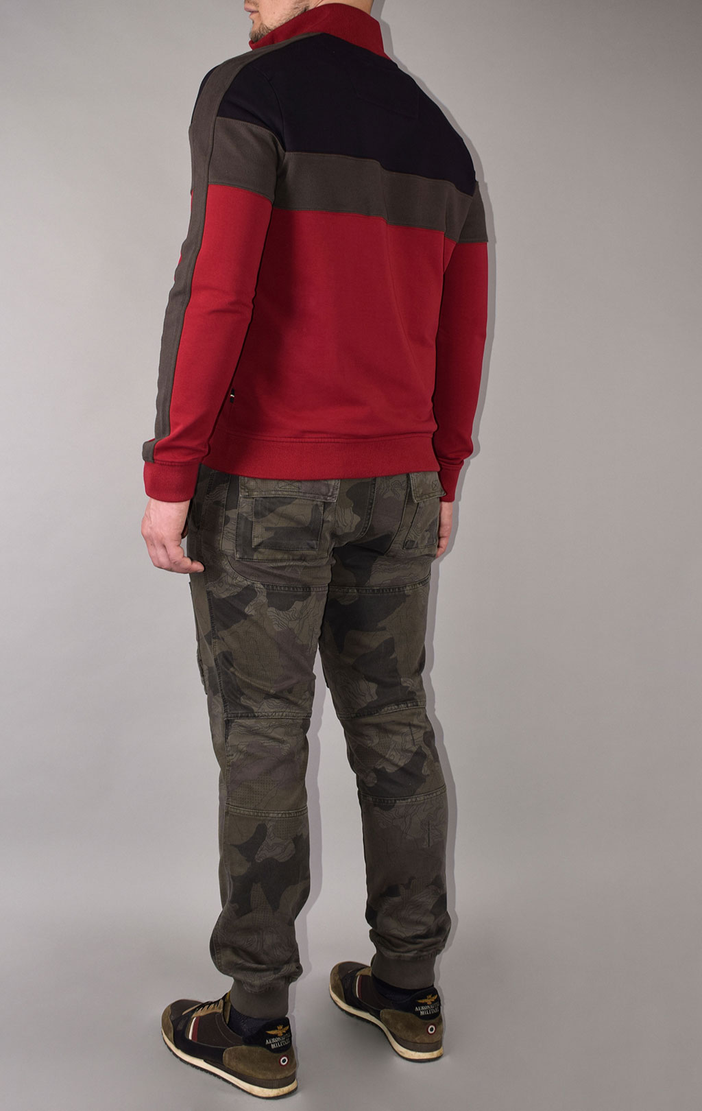 Олимпийка AERONAUTICA MILITARE FW 20/21/TR rosso/black/verde scuro (FE 1524) 