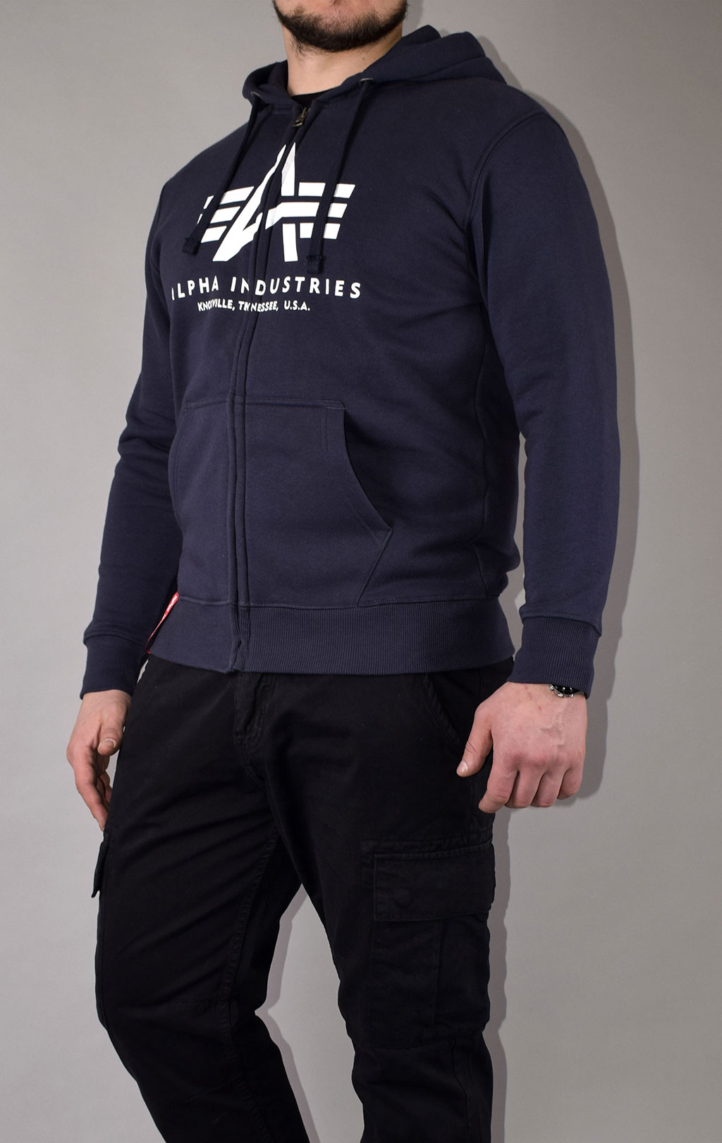 Толстовка ALPHA INDUSTRIES BASIC ZIP HOODY navy 