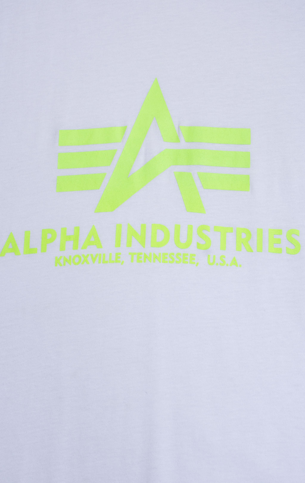 Футболка ALPHA INDUSTRIES BASIC T white/neon yellow 