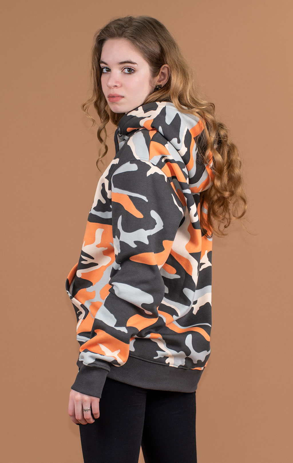 Толстовка ALPHA INDUSTRIES BASIC HOODY orange grey camo 