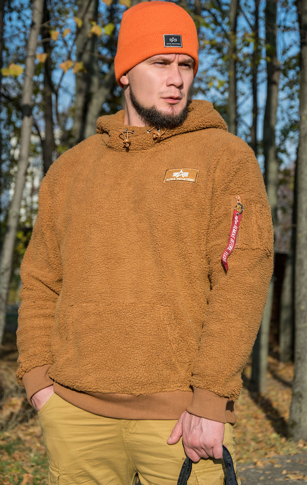 Толстовка ALPHA INDUSTRIES TEDDY HOODY camel 