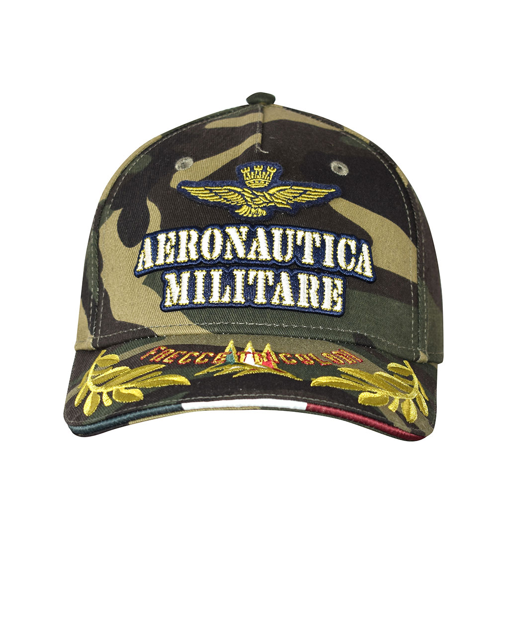Бейсболка AERONAUTICA MILITARE SS 20/CN verde militare/marrone camo/nero/sabbia (HA 1047)