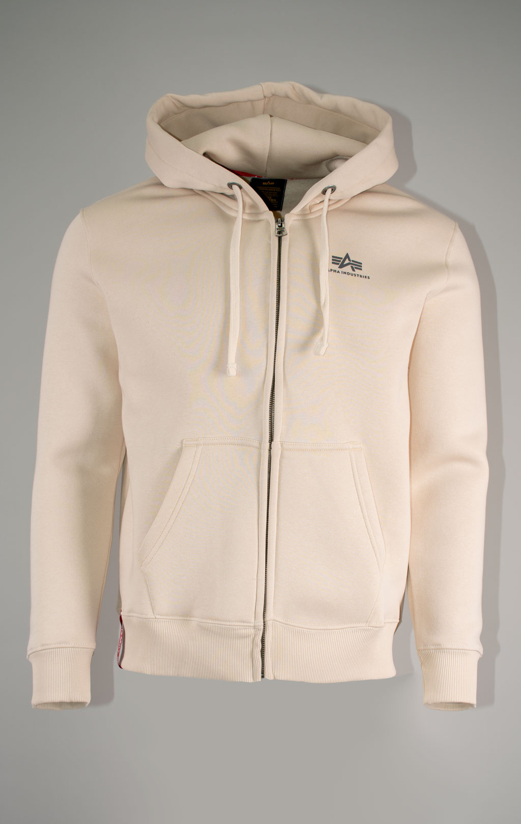 Толстовка ALPHA INDUSTRIES BASIC ZIP HOODY SMALL LOGO jet stream white 