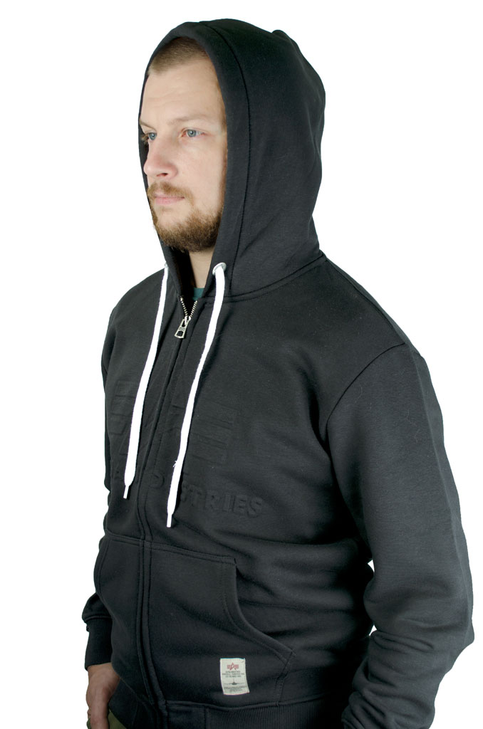 Толстовка ALPHA INDUSTRIES 3D ZIP HOODY black 