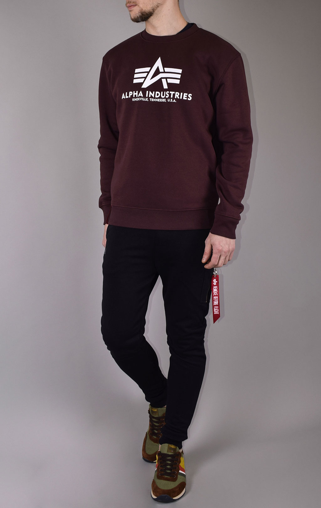 Свитшот ALPHA INDUSTRIES BASIC SWEATER deep maroon 