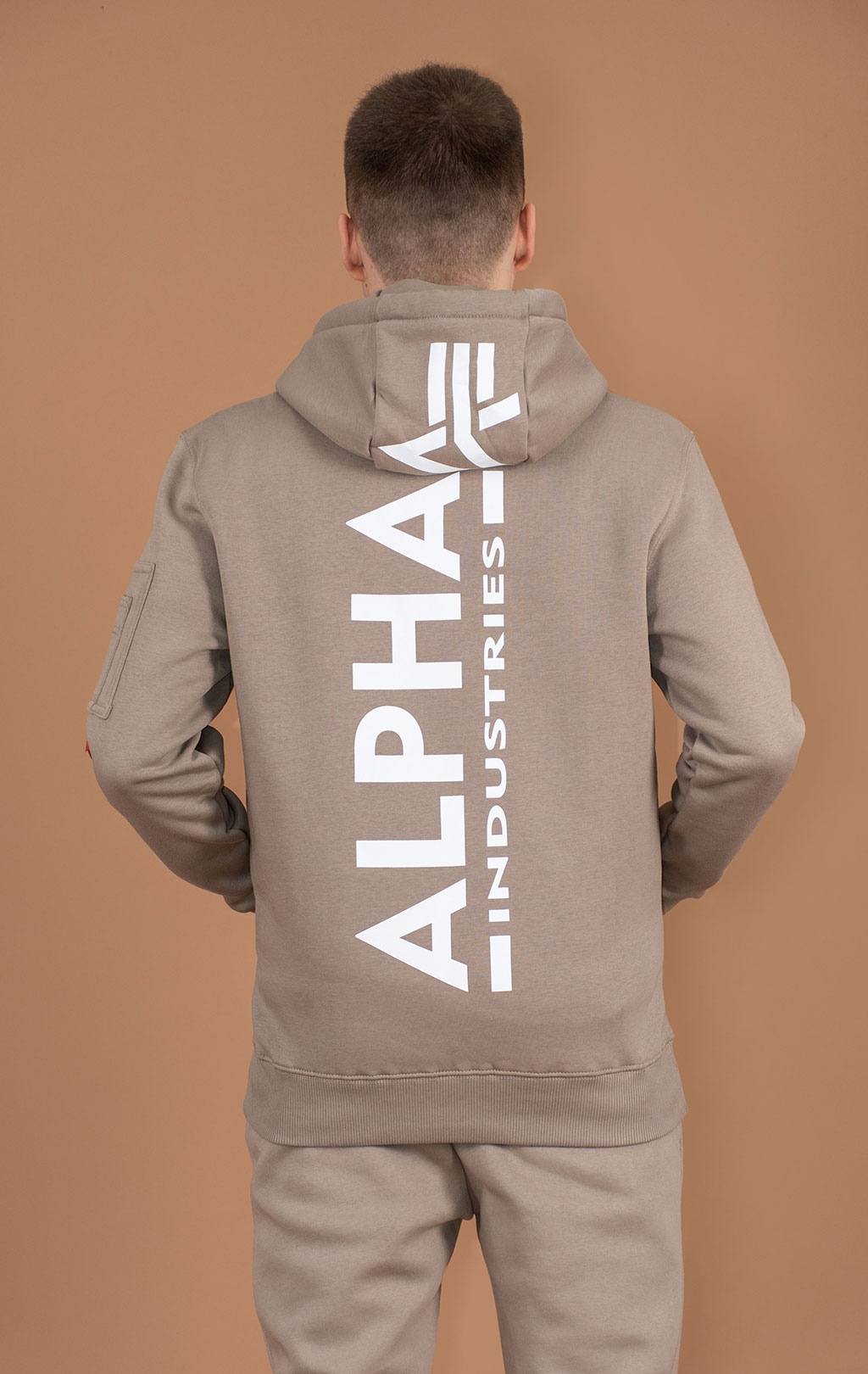Толстовка ALPHA INDUSTRIES BACK PRINT HOODY vintage sand 