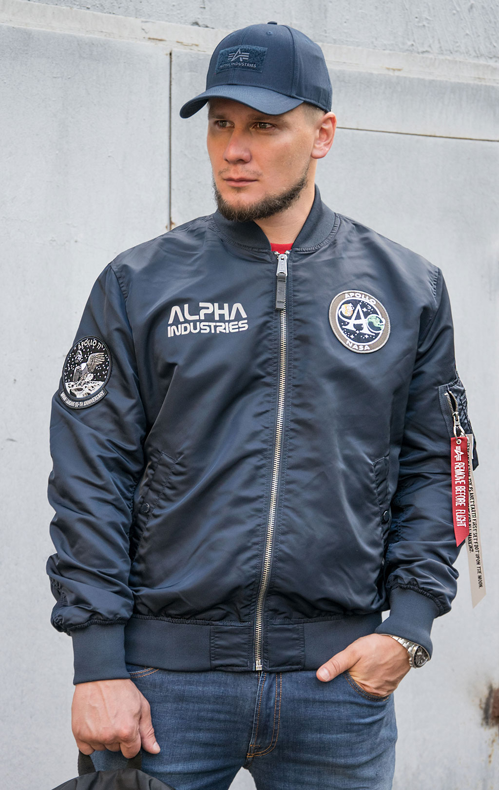 Ветровка-бомбер ALPHA INDUSTRIES MOON LANDING REVERSIBLE MA-1 rep. blue 