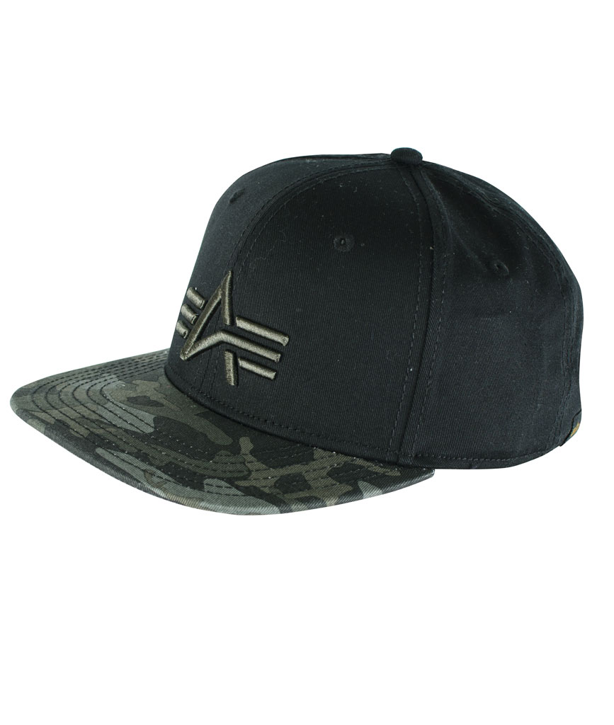 Бейсболка ALPHA INDUSTRIES CAMO LOGO CAP black camo 