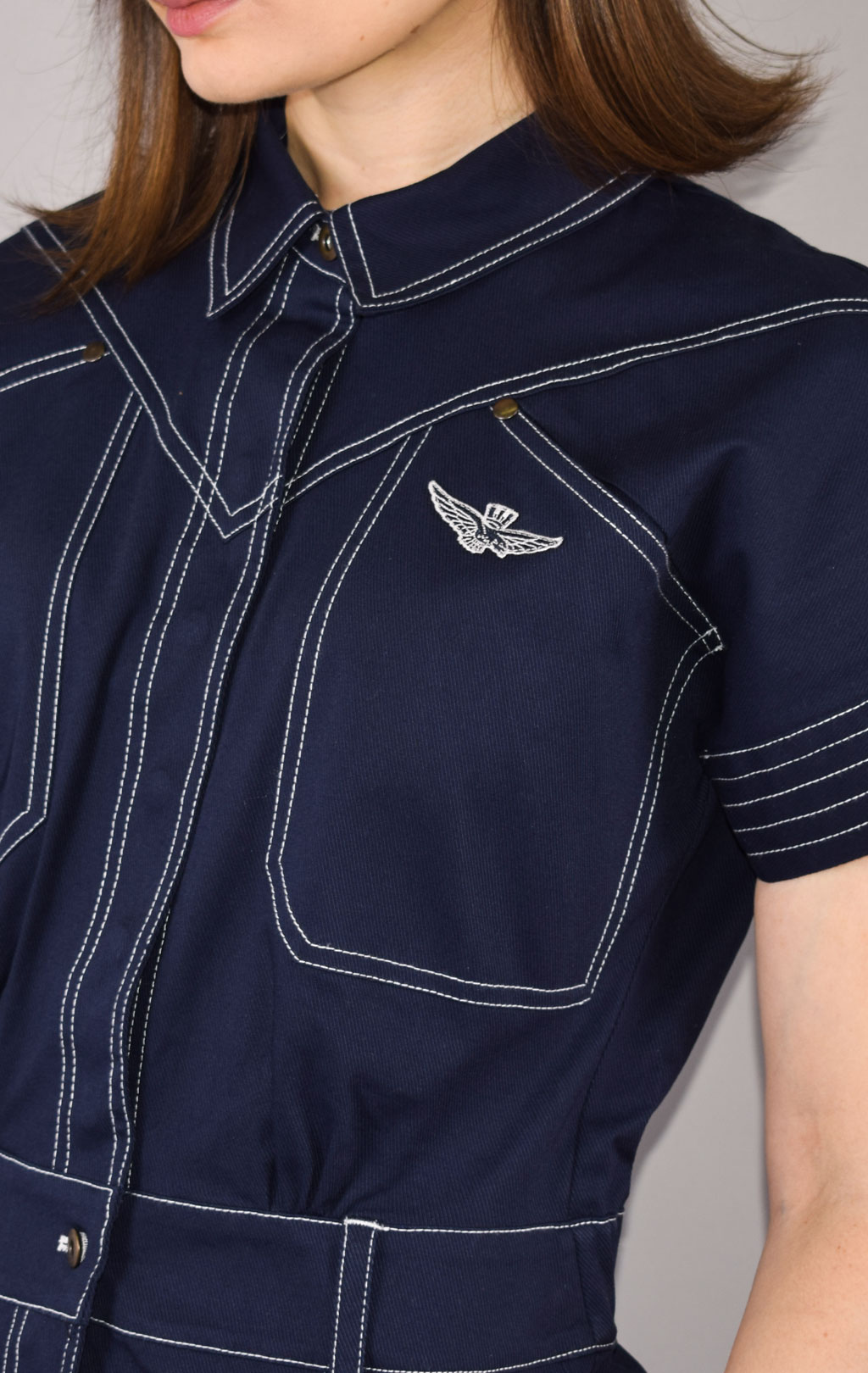 Женское платье AERONAUTICA MILITARE SS 22/TR blue navy (VE 073) 