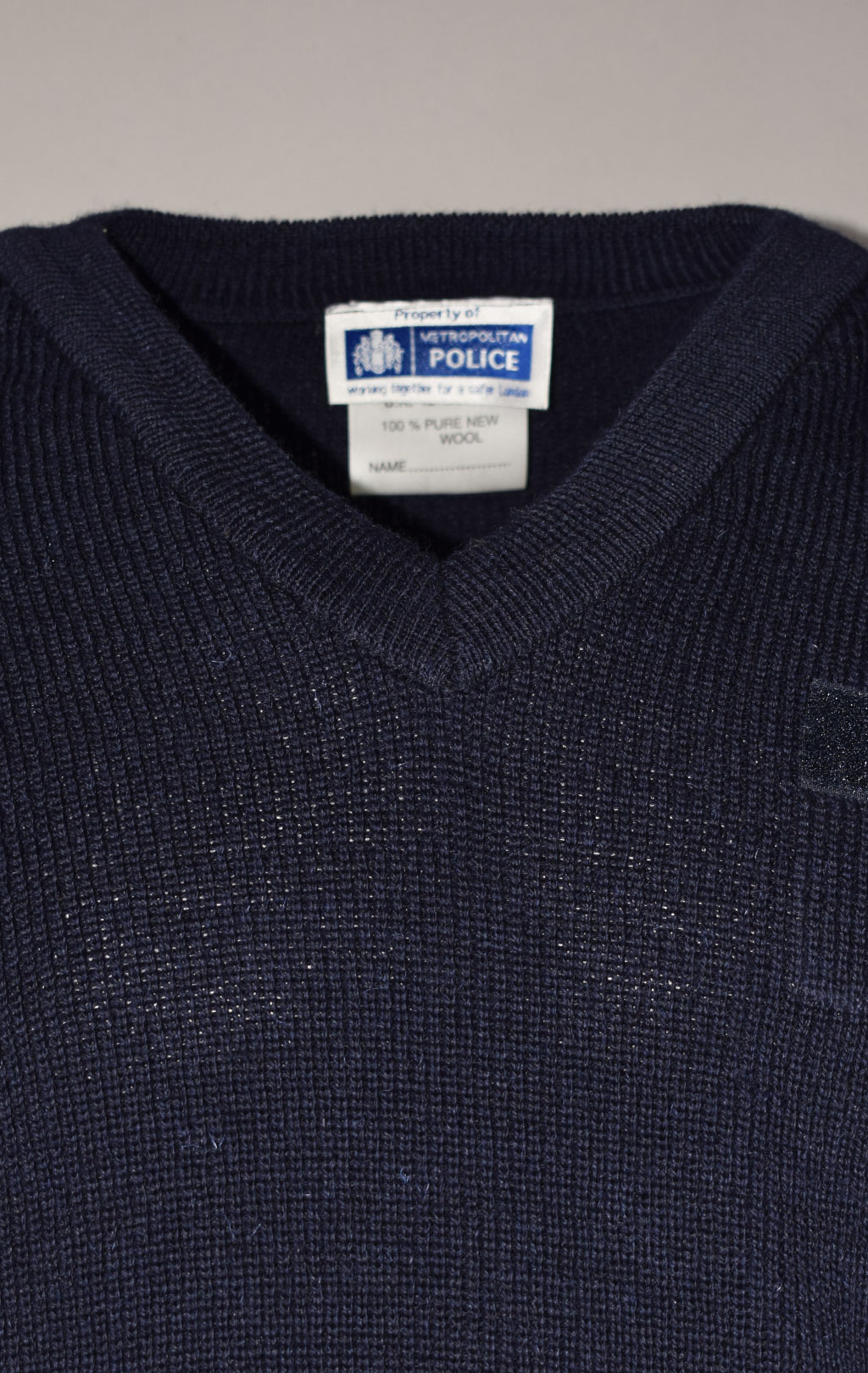 Свитер форменный METROPOLITEN POLICE шерсть V-neck navy Англия