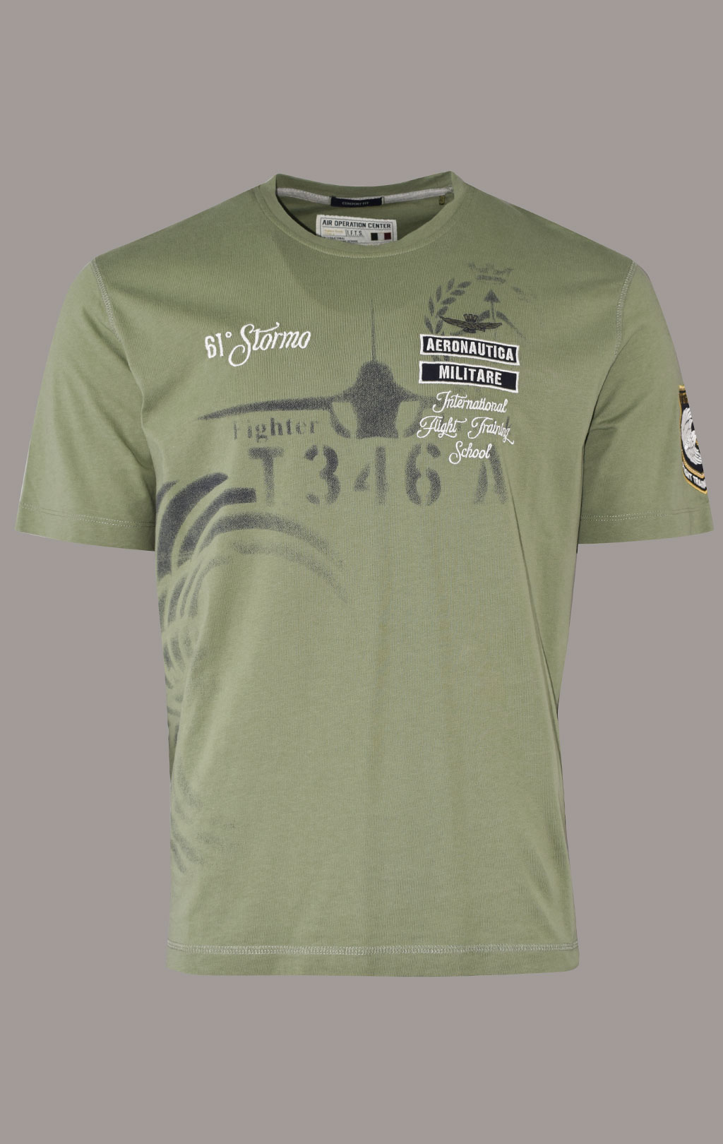 Футболка AERONAUTICA MILITARE big size SS 23/TR verde militare (TS 2055) 