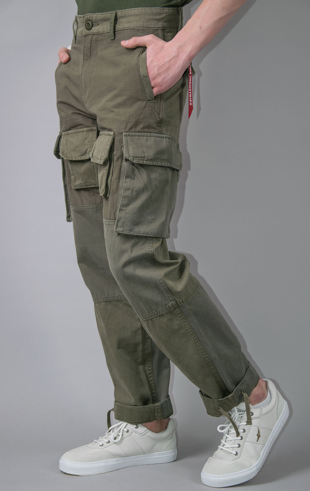 Брюки-карго ALPHA INDUSTRIES MIXED MEDIA CARGO PANT SS 23 OG-107 green 