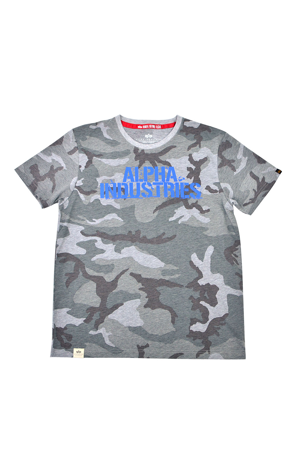 Футболка ALPHA INDUSTRIES BLURRED grey camo 