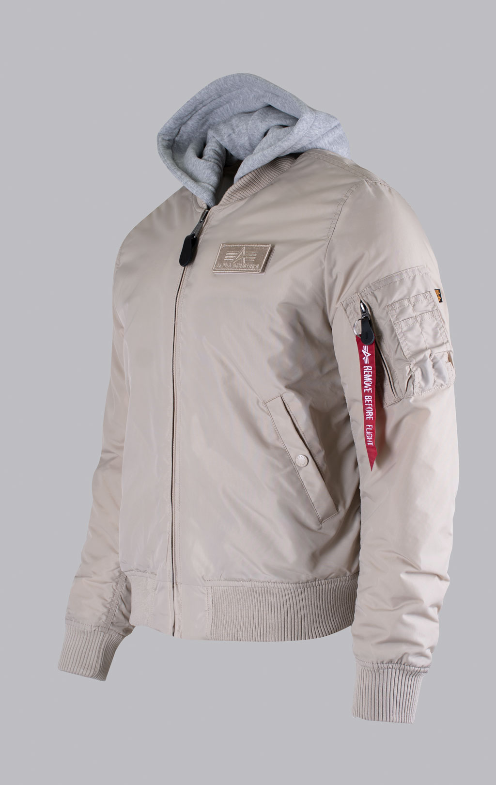 Бомбер ALPHA INDUSTRIES MA-1 TT TWO TONE HOOD organic beige 