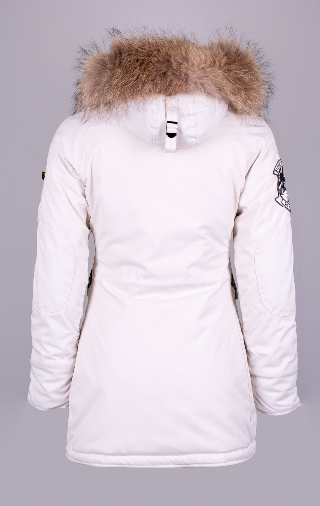 Женская аляска ALPHA INDUSTRIES EXPLORER натур. мех white off 
