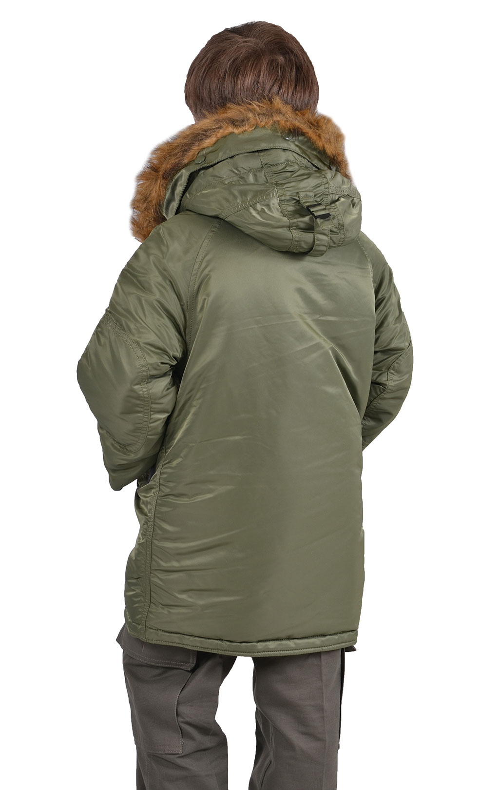 Детская аляска длинная ALPHA INDUSTRIES CLASSIC N-3B sage green 