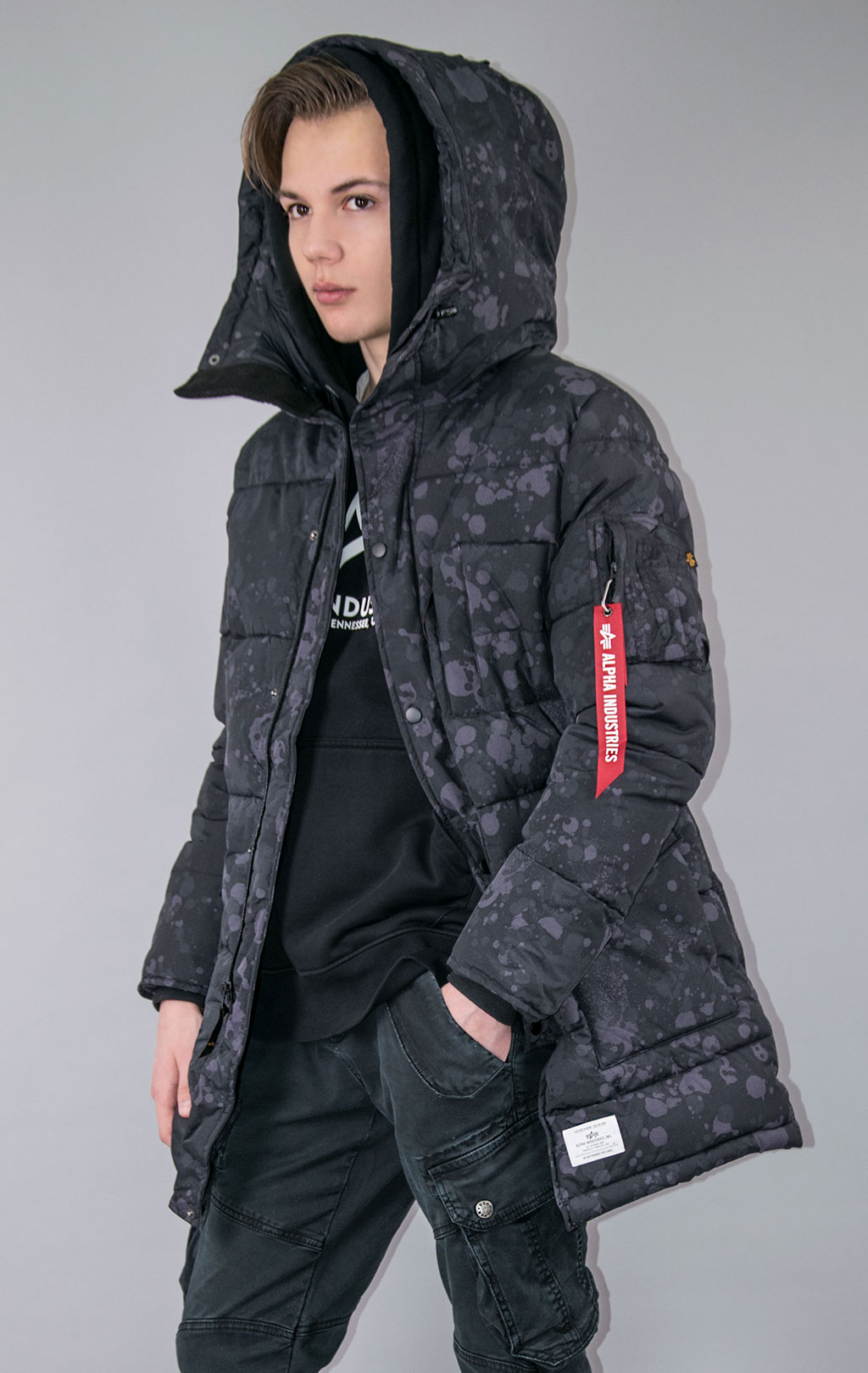 Аляска ALPHA INDUSTRIES QUILTED PARKA N-3B FW 22/23 m territory black camo 