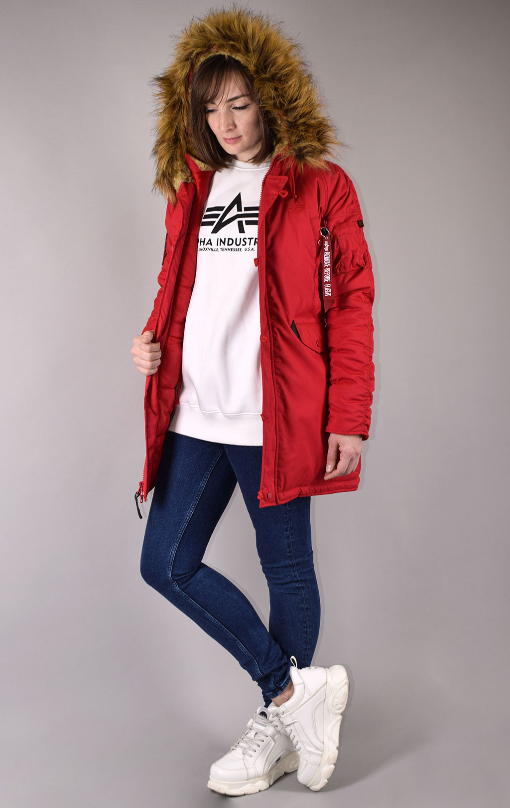 Женская аляска ALPHA INDUSTRIES EXPLORER red speed 