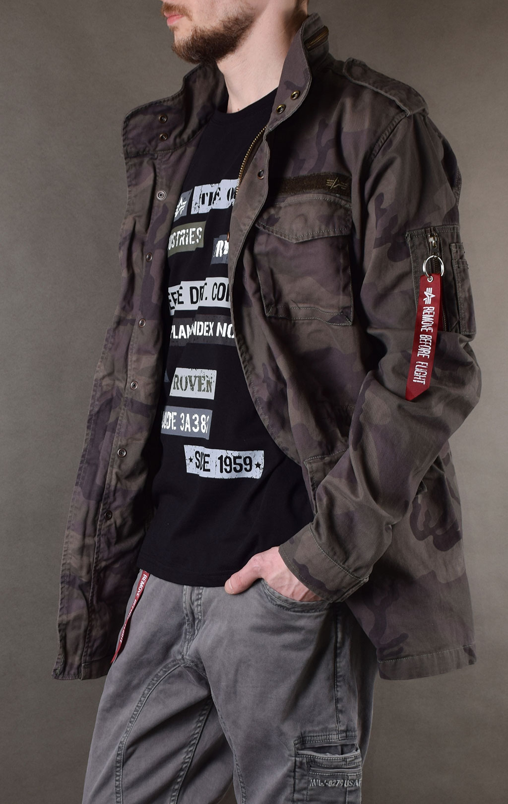 Ветровка ALPHA INDUSTRIES HUNTINGTON M-65 dark olive camo 