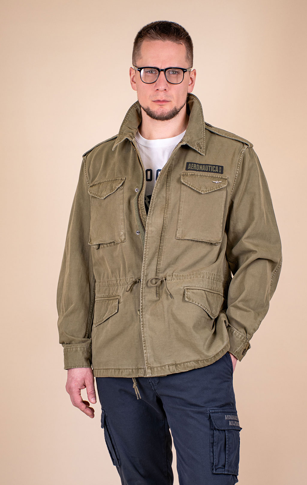 Ветровка M-65 AERONAUTICA MILITARE SS 26/IN lichen green (AB 3044) 