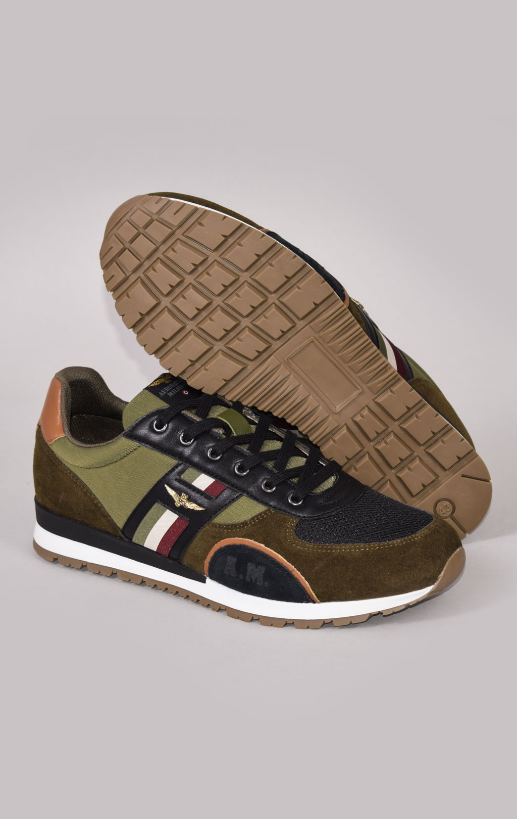 Кроссовки AERONAUTICA MILITARE FW 21/22 m/PT verde militare/nero (SC ...