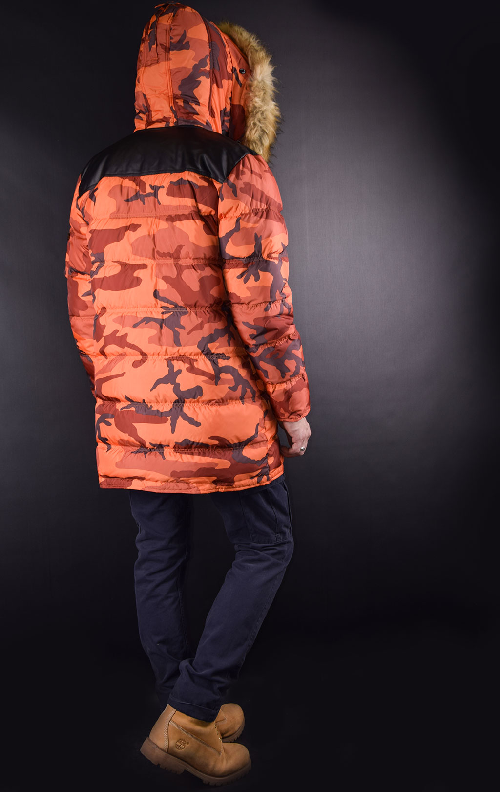 Аляска-пуховик ALPHA INDUSTRIES PUFFER N-3B orange camo 