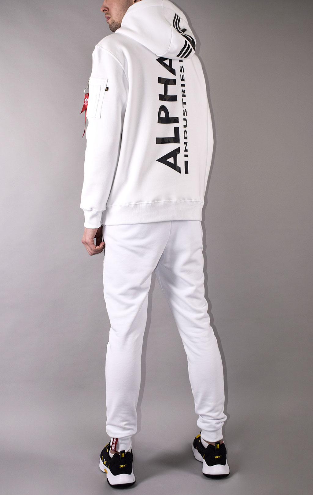 Толстовка ALPHA INDUSTRIES BACK PRINT HOODY CAMO PRINT white/black camo 