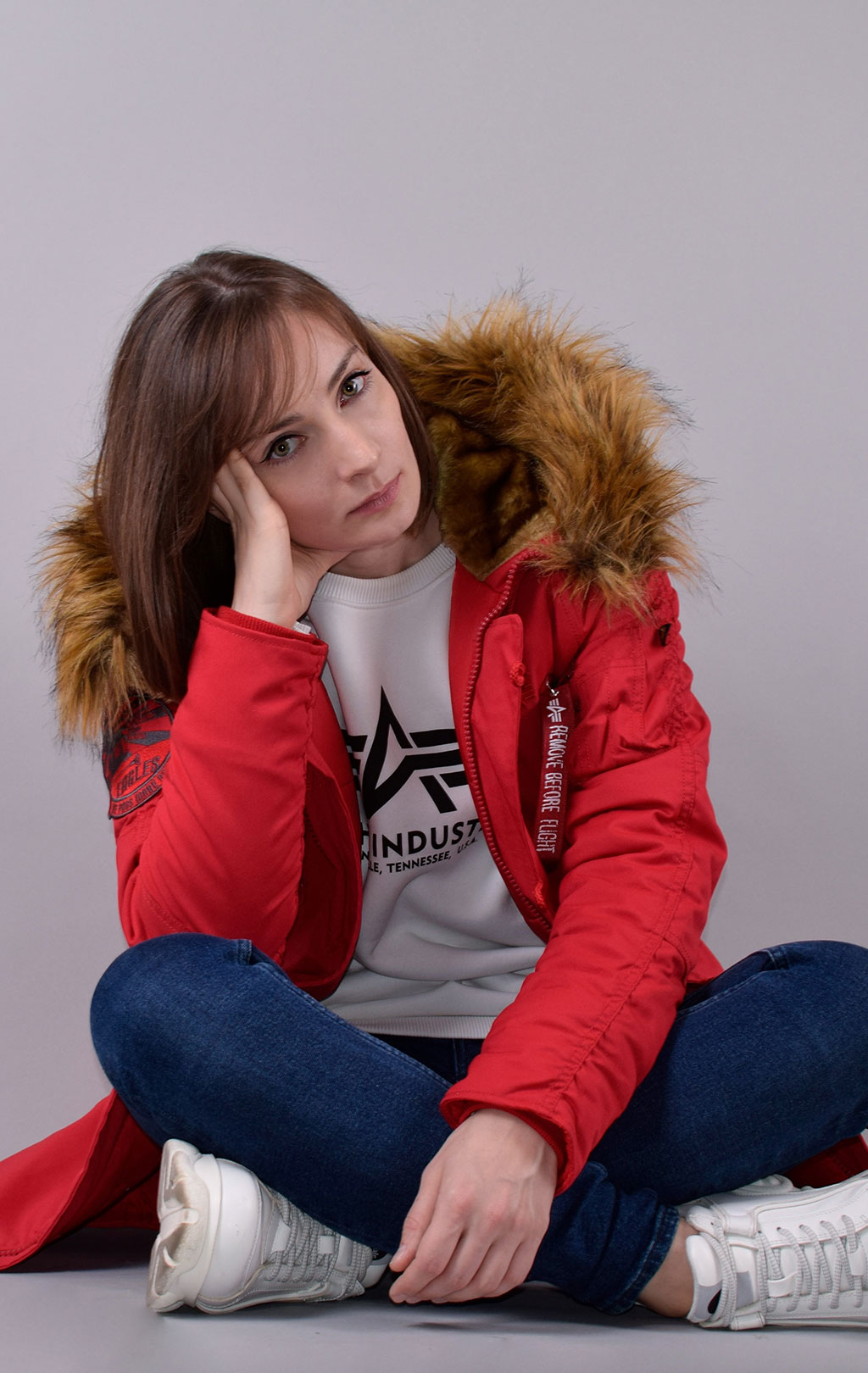 Женская аляска ALPHA INDUSTRIES EXPLORER red speed 