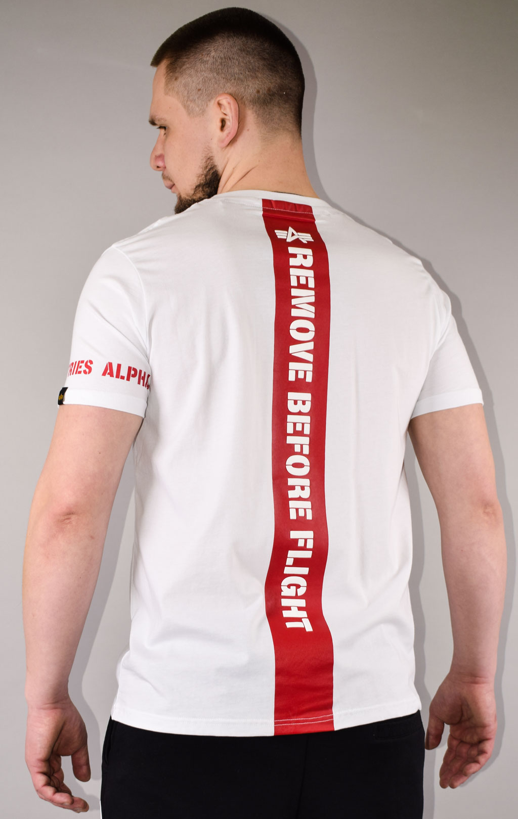 Футболка ALPHA INDUSTRIES RBF BACK STRIPE T white 