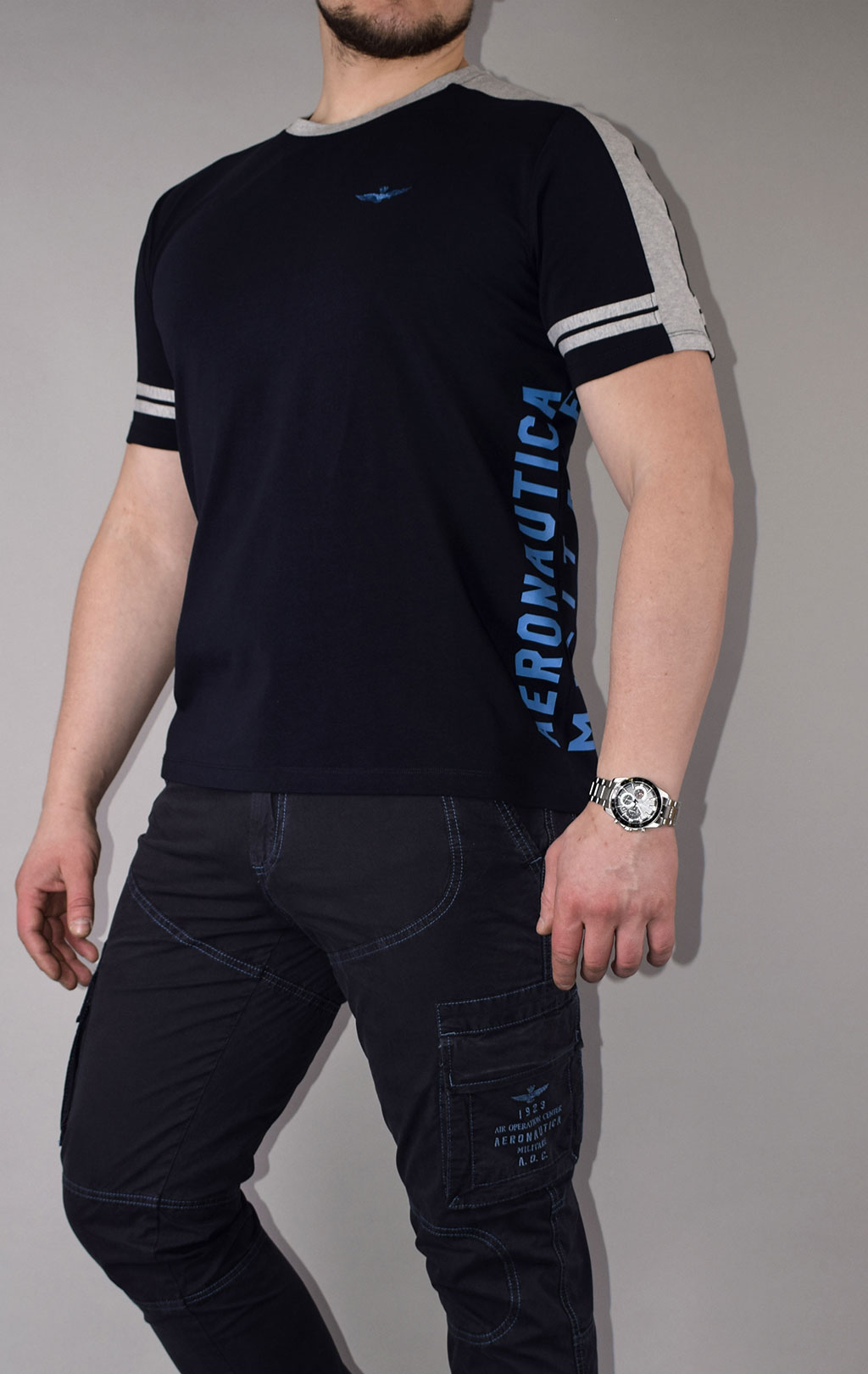 Футболка AERONAUTICA MILITARE SS 21/TR blue black (TS 1816) 