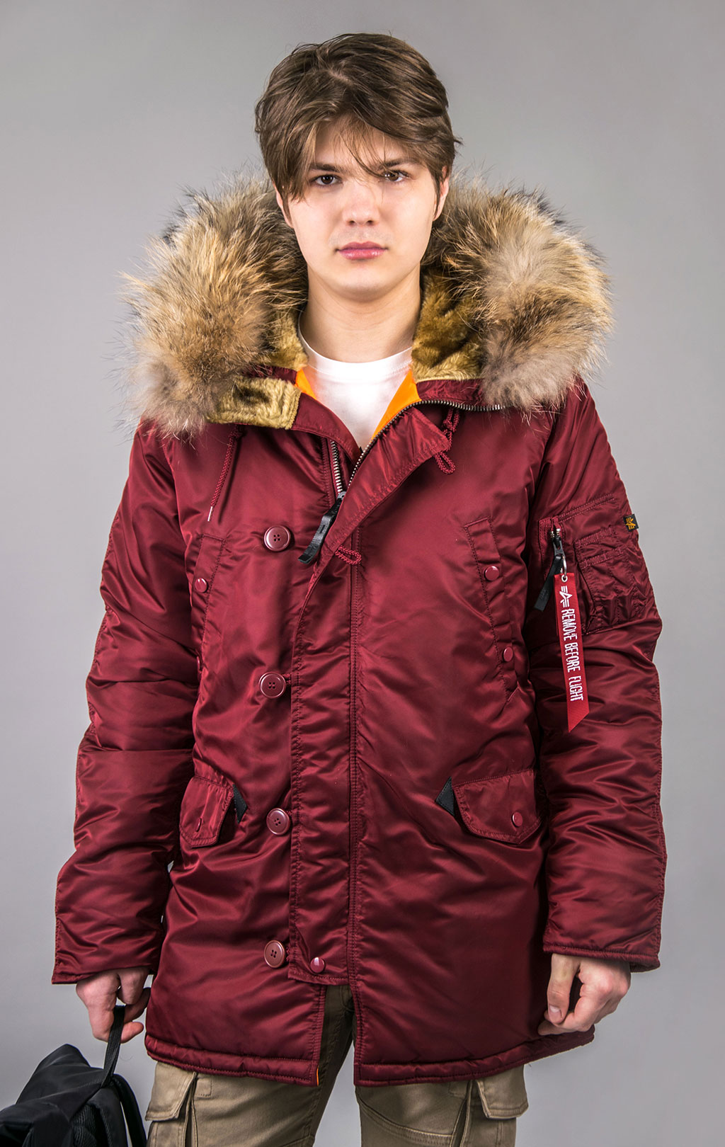 Аляска ALPHA INDUSTRIES VF 59 N-3B натур. мех burgundy 