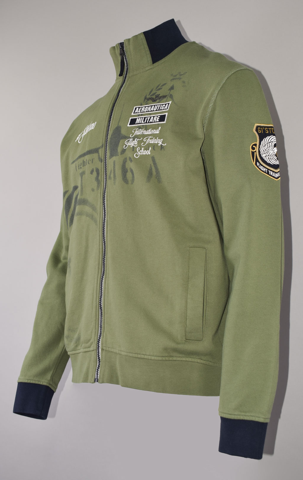 Олимпийка AERONAUTICA MILITARE big size SS 23/TR verde militare (FE 1748) 