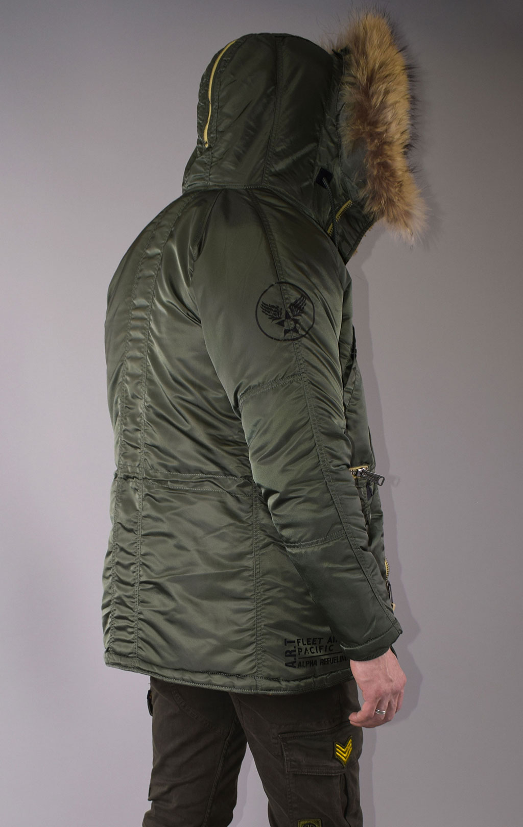 Аляска ALPHA INDUSTRIES ART VF N-3B натур. мех sage green 