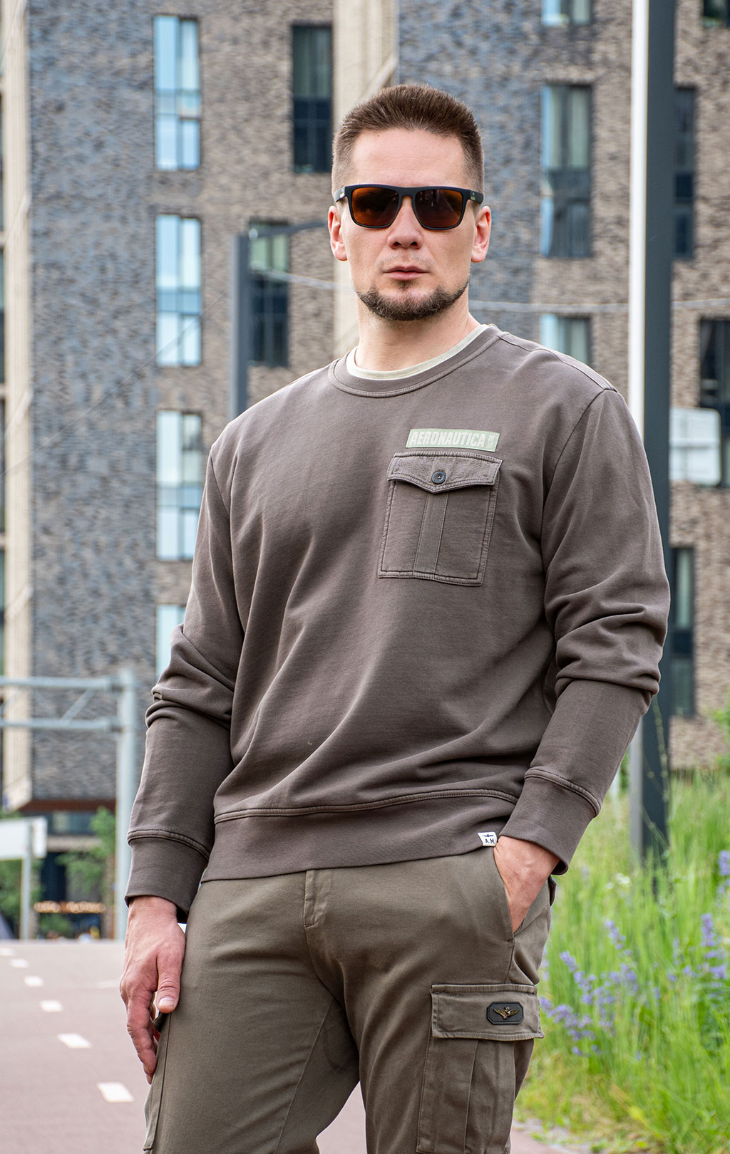 Свитшот AERONAUTICA MILITARE SS 26/IN chestnut brown (FE 2092) 
