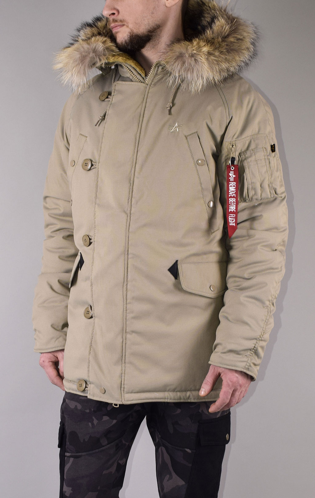 Аляска ALPHA INDUSTRIES EXPLORER натур. мех khaki 