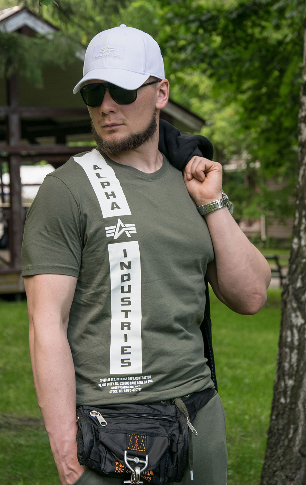 Футболка ALPHA INDUSTRIES DEFENCE dark olive 