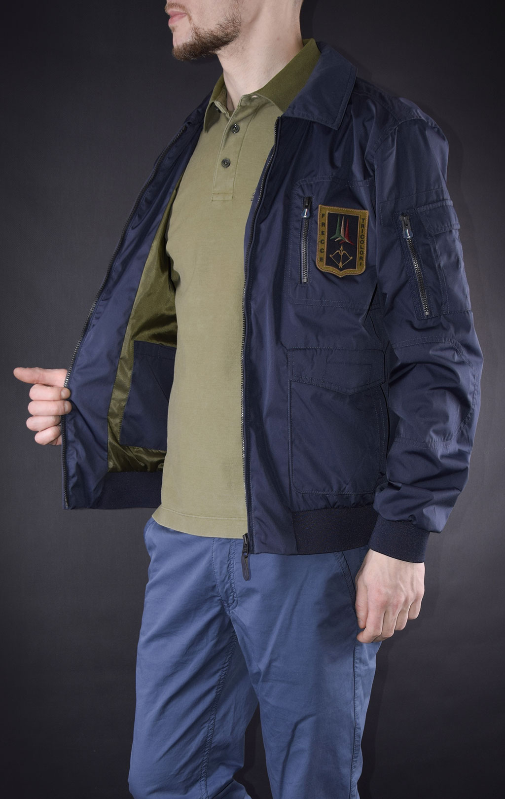 Ветровка-бомбер AERONAUTICA MILITARE SS 19/CN blue navy (AB 1719) 