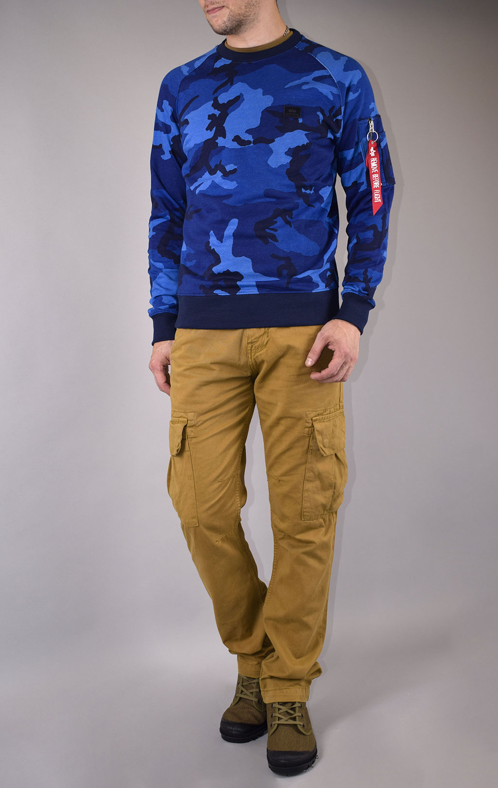 Свитшот ALPHA INDUSTRIES X-FIT SWEAT navy camo 