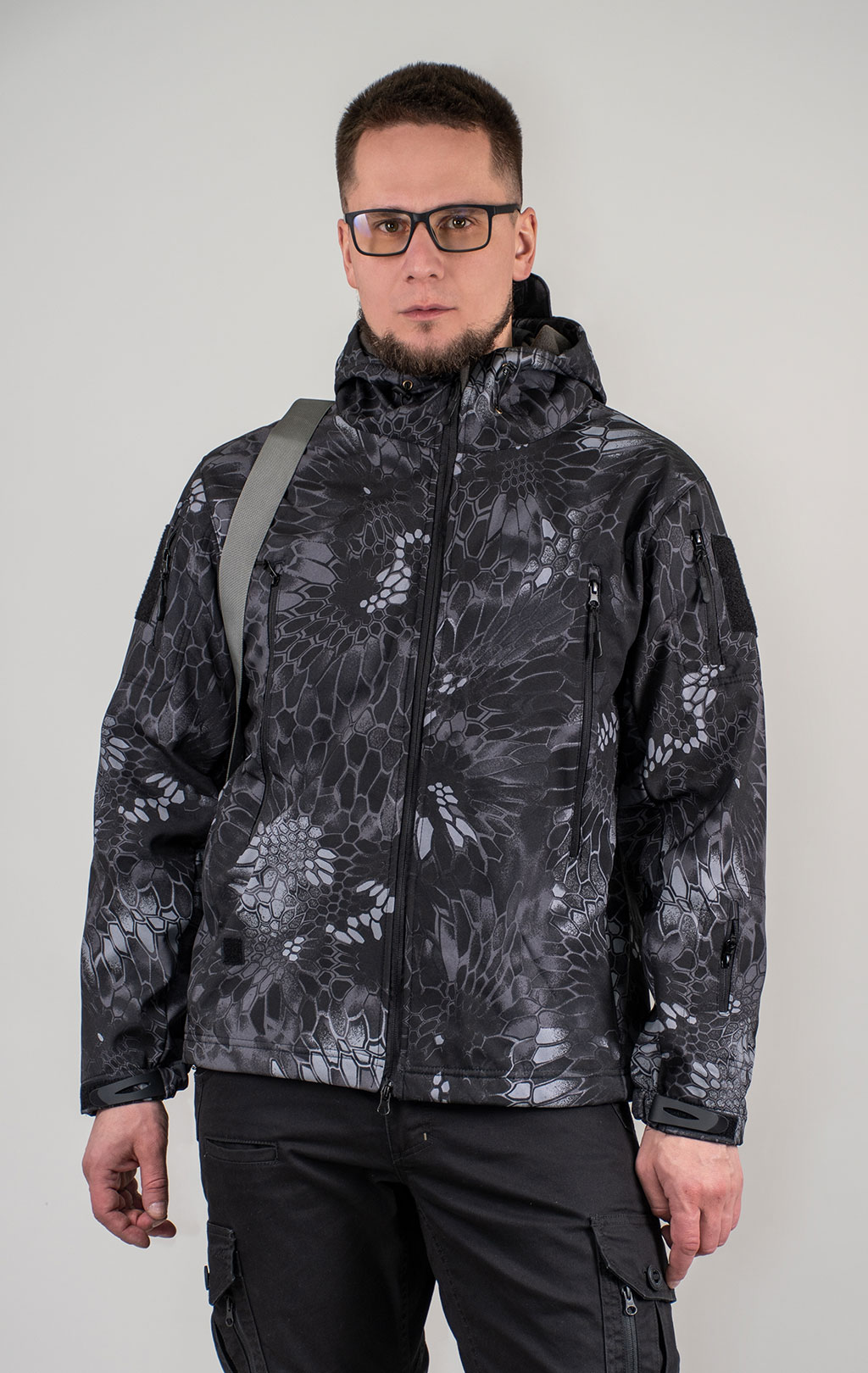 Куртка с капюшоном SABADO TAD SOFT SHELL black python f-1904 