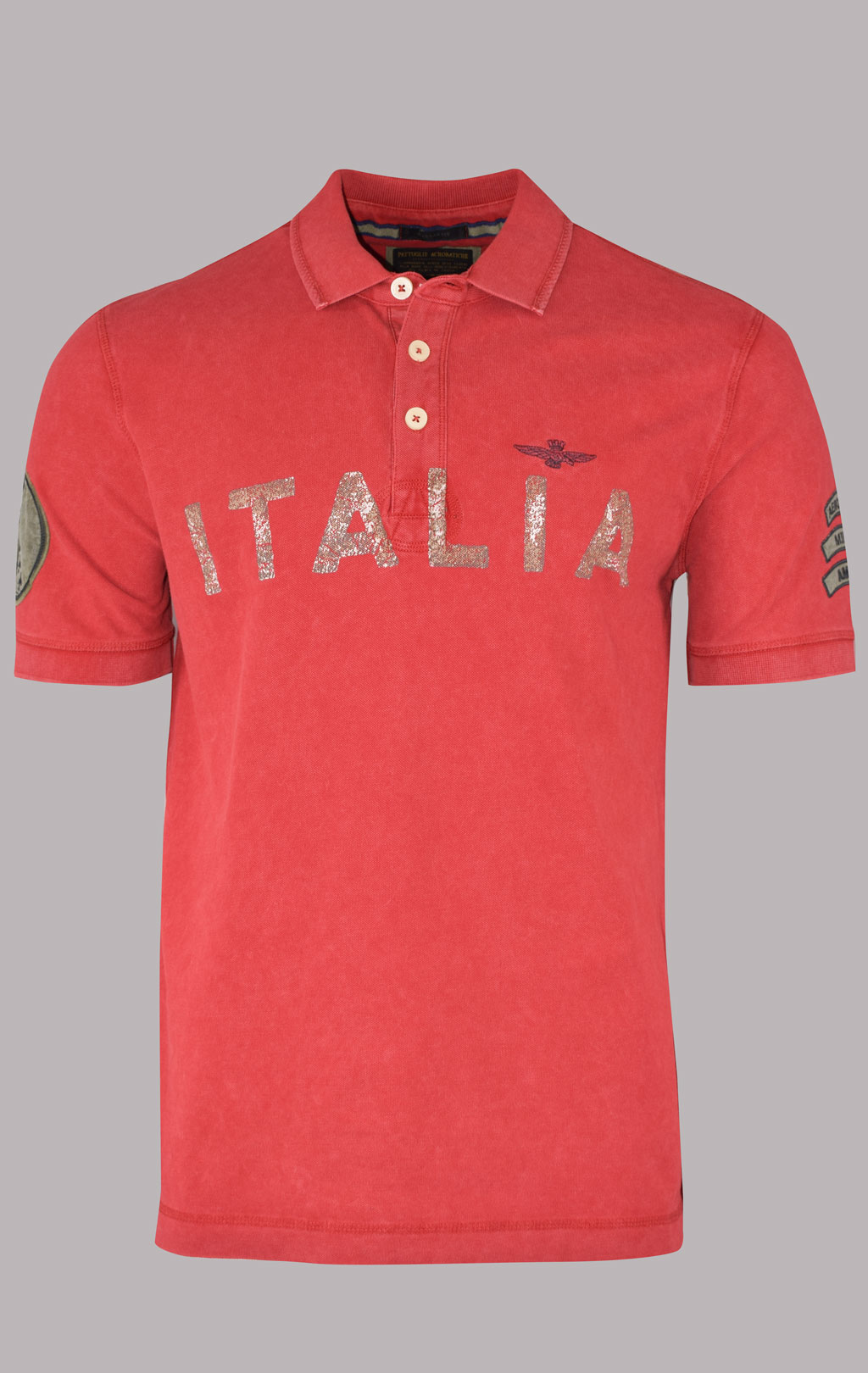 Футболка-поло AERONAUTICA MILITARE big size SS 23/TR rosso (PO 1680) 